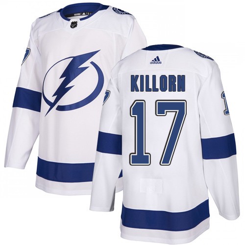 Adidas Tampa Bay Lightning Men 17 Alex Killorn White Road Authentic Stitched NHL Jersey